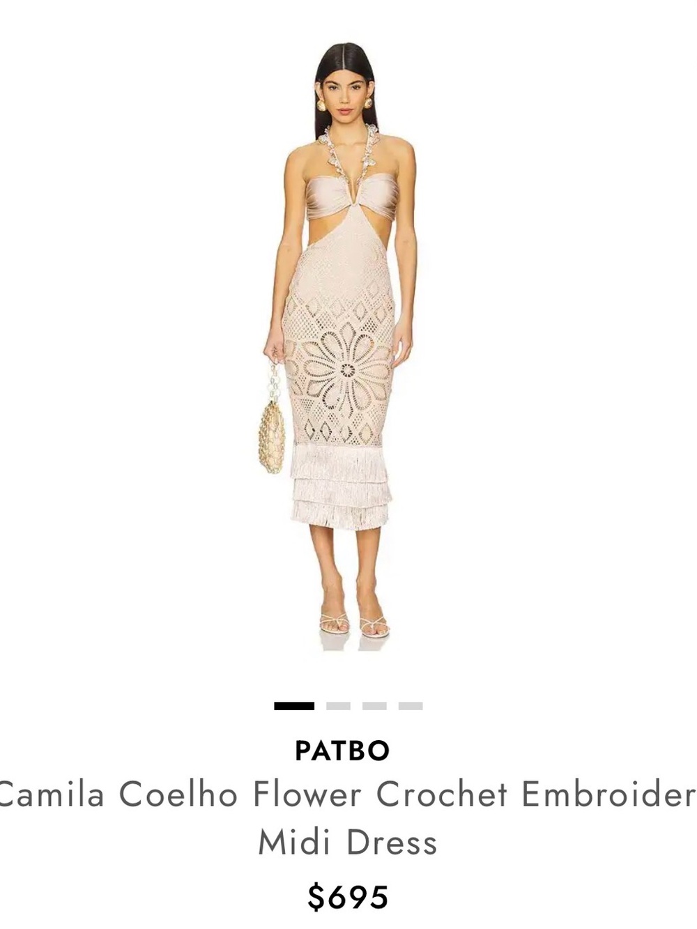PatBO x Camila Coelhlo Flower Crochet Embroidered Midi Dress
